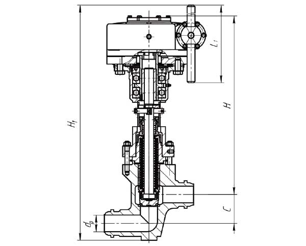 Конструктивная схема №3 - Клапан запорный сильфонный УФ 26070