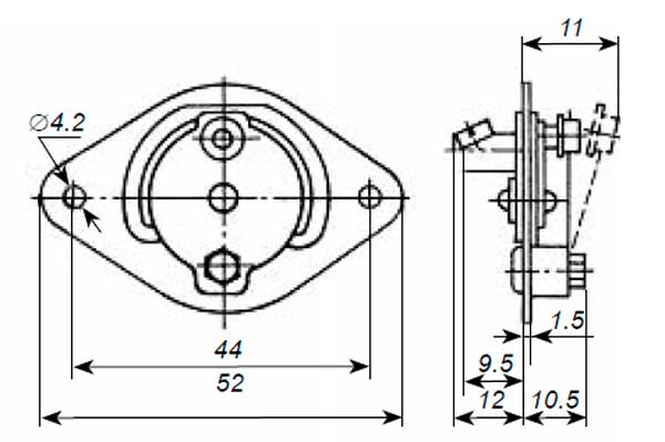 Габаритная схема термовыключателя АД-155М-А12