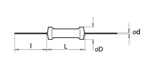 Габаритная схема С2-29В резисторов постоянных непроволочных