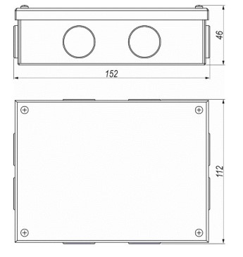 Схема габаритных размеров коробки Крома-01-90-К4