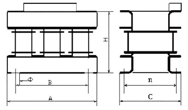 Габаритная схема дросселя РУ-1425